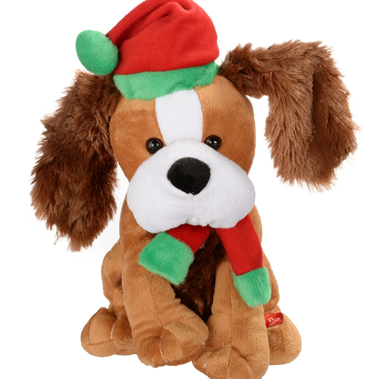 WeRChristmas 30 Cm Standing And Singing Dog With Flapping Ears Christmas Decoration