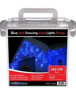 WeRChristmas 360 Icicle LED Light String, Blue, 8.8 M
