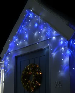 WeRChristmas 360 Icicle LED Light String, Blue/White, 8.8 M