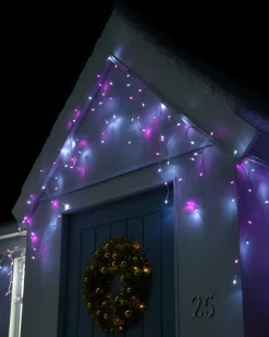 WeRChristmas 360 Icicle LED Light String, Pink/White, 8.8 M