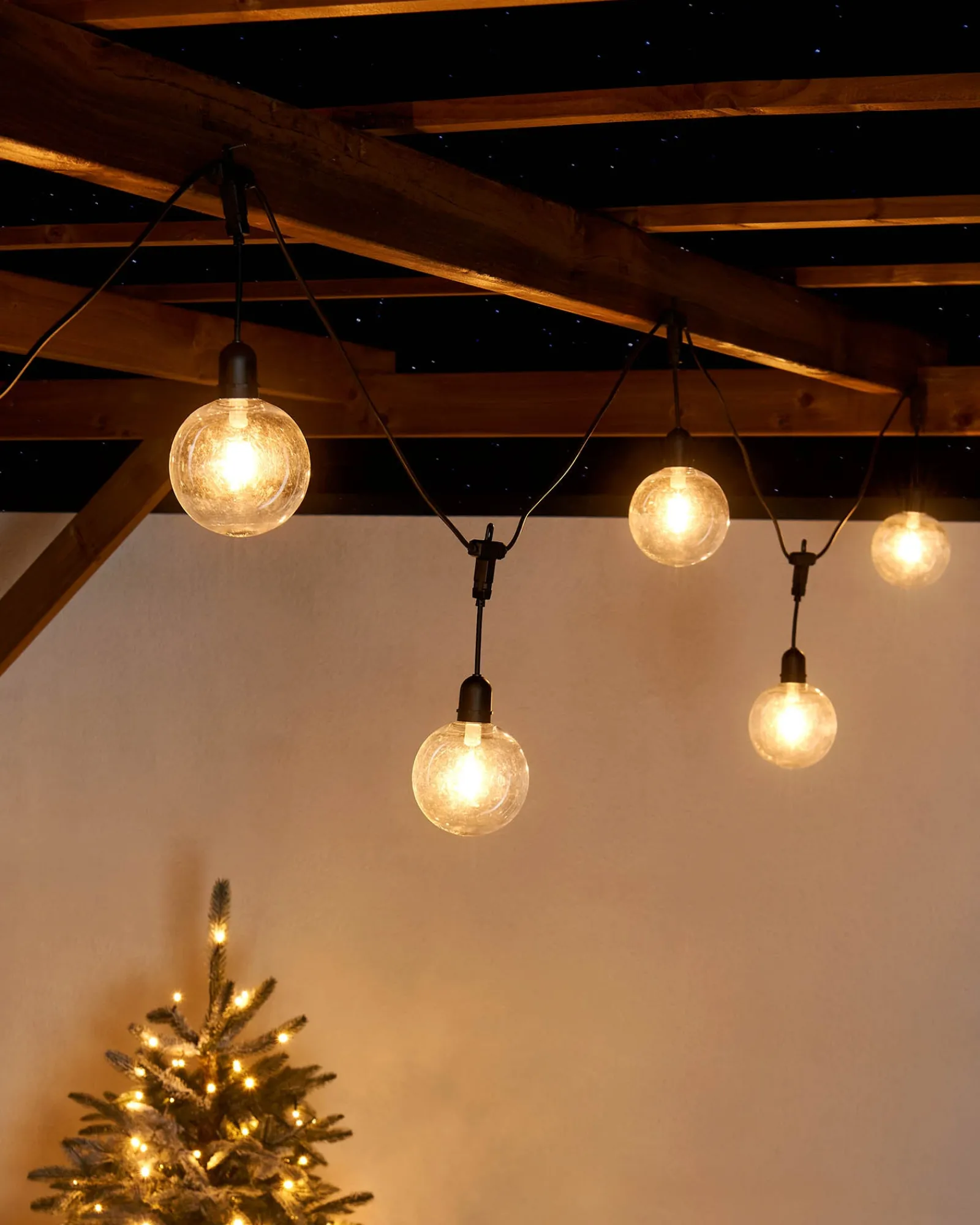 WeRChristmas 10 LED Transparent Festoon Light String, Warm White, 4.5 M