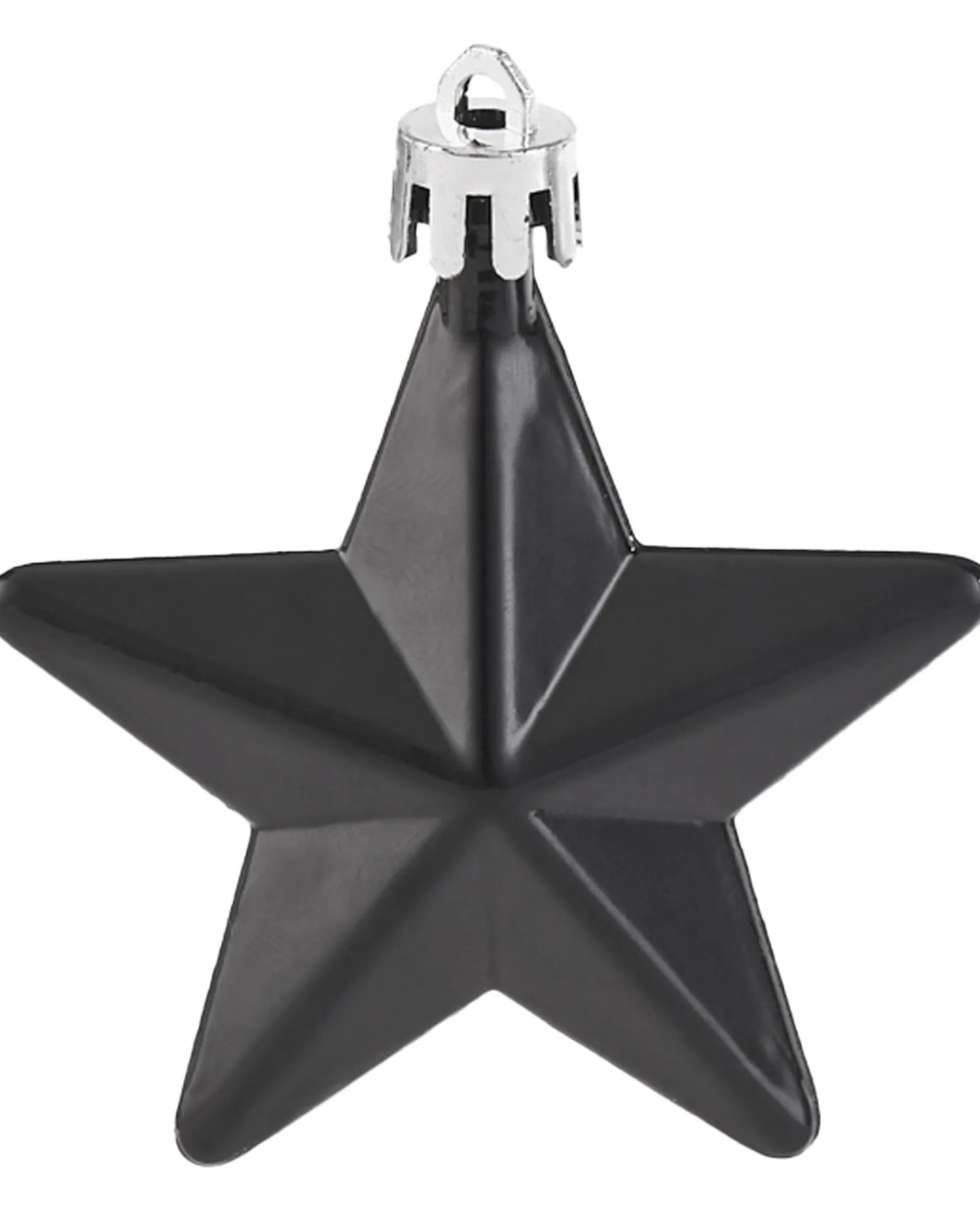 WeRChristmas 6 Pack Of Hanging Stars, Black, 7.5 Cm