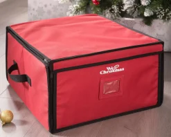 WeRChristmas 32 Piece Decoration And Ornament Storage Box, Red, 40 Cm