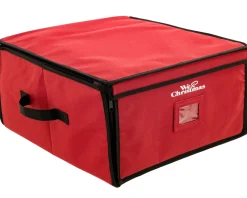WeRChristmas 32 Piece Decoration And Ornament Storage Box, Red, 40 Cm