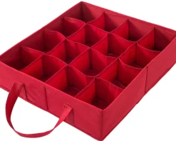 WeRChristmas 32 Piece Decoration And Ornament Storage Box, Red, 40 Cm