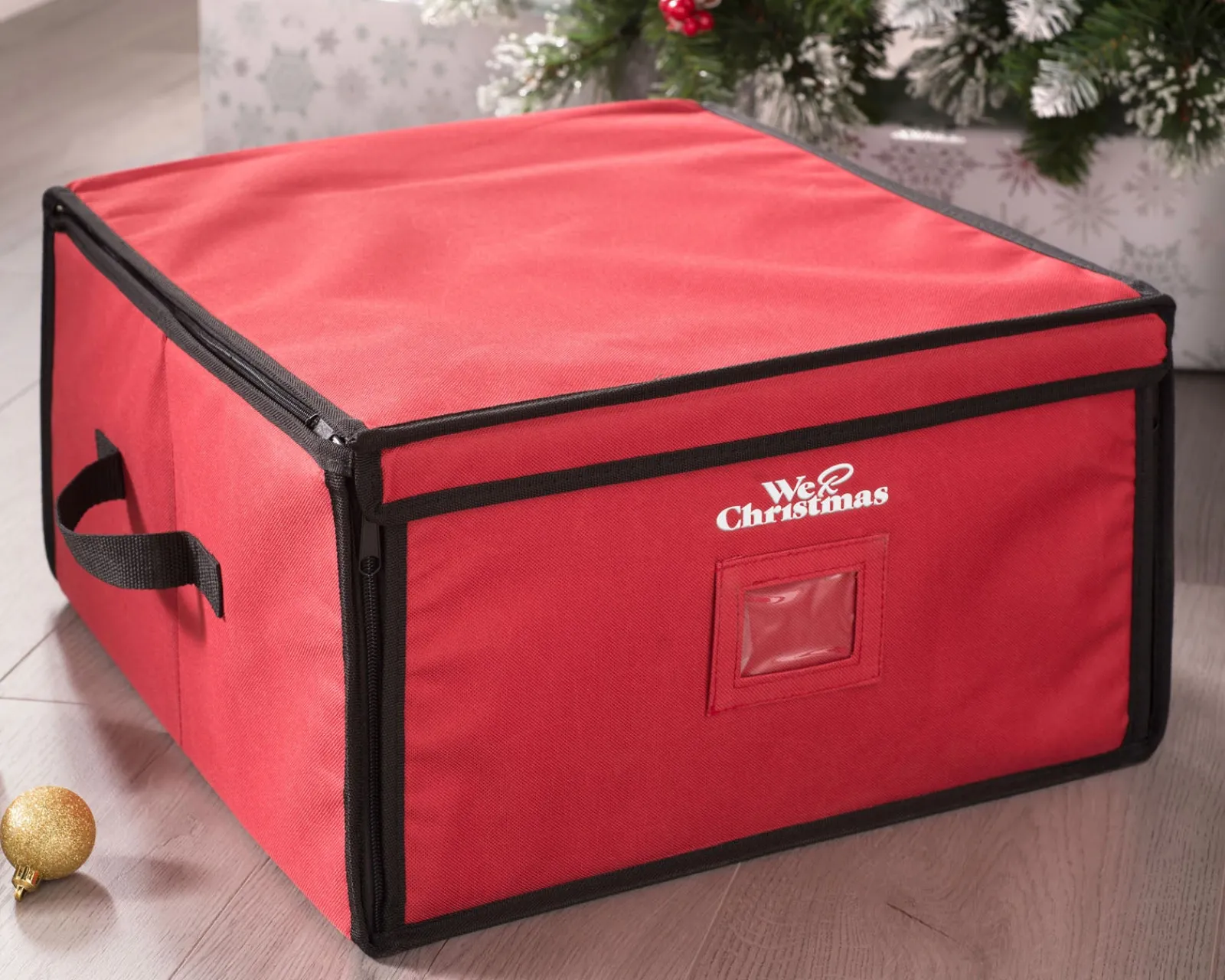 WeRChristmas 32 Piece Decoration And Ornament Storage Box, Red, 40 Cm