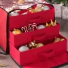 WeRChristmas 48 Piece Decoration And Ornament Storage Box, Red, 40 Cm