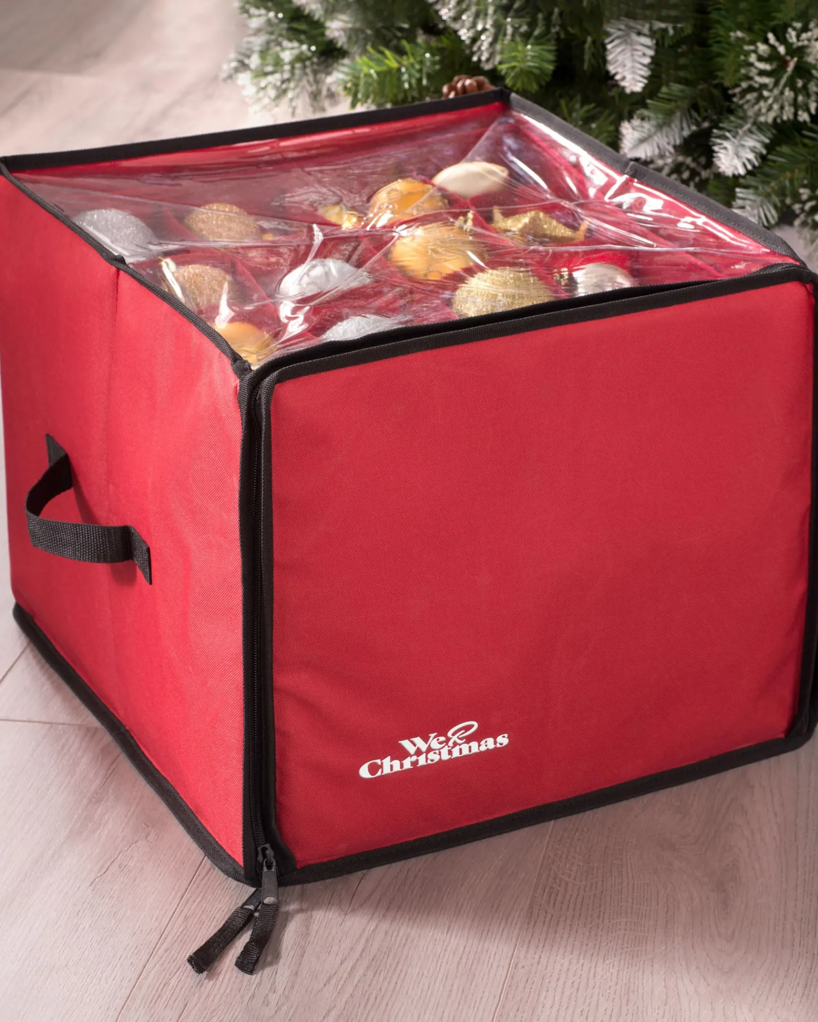 WeRChristmas 48 Piece Decoration And Ornament Storage Box, Red, 40 Cm