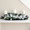 WeRChristmas 3 Pillar Decorated Garland Candle Holder, Black/Silver, 76 Cm