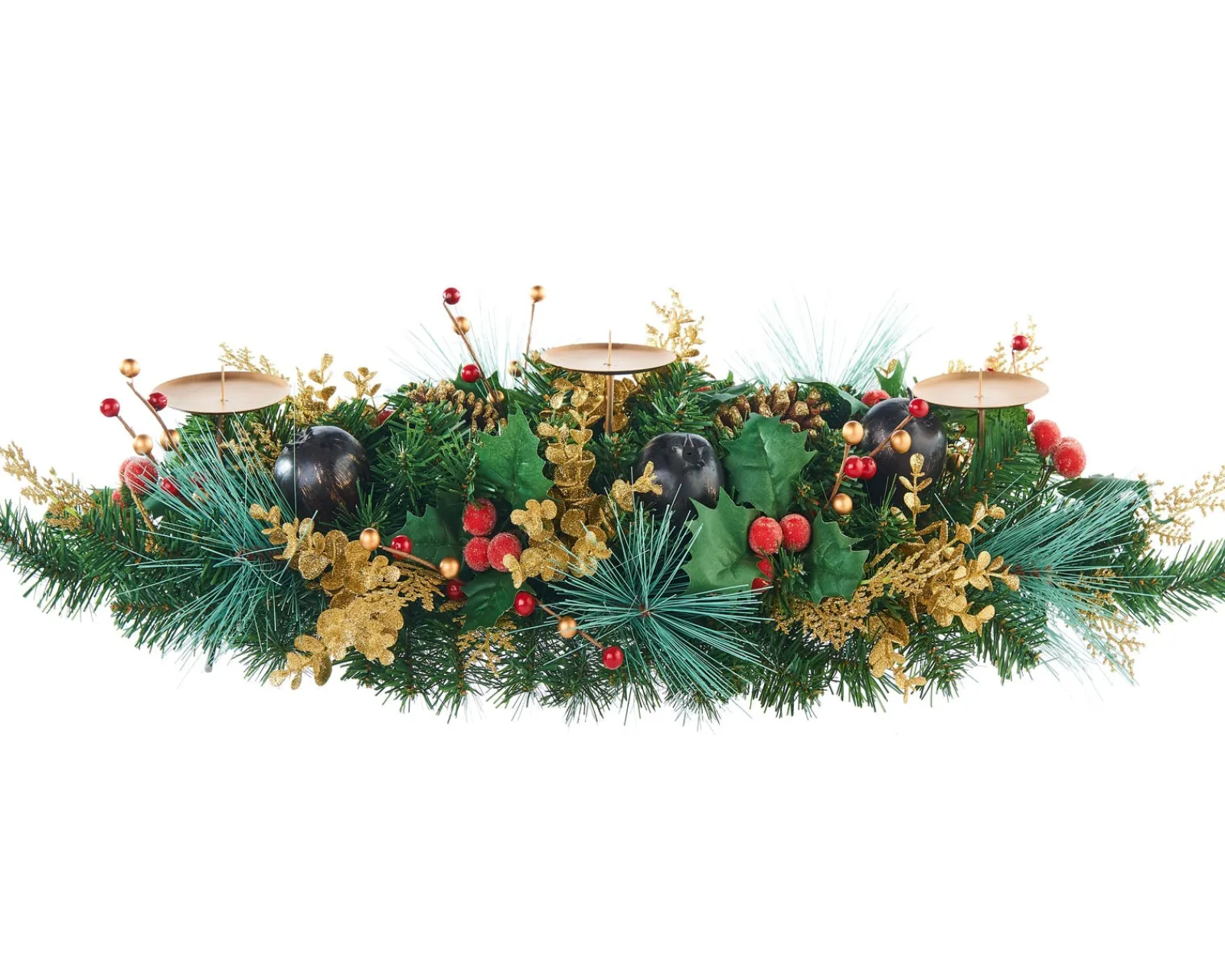WeRChristmas 3 Pillar Decorated Garland Candle Holder, 76 Cm