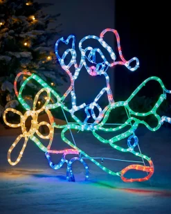 WeRChristmas Animated Flying Santa Rope Light Silhouette, 190 Cm