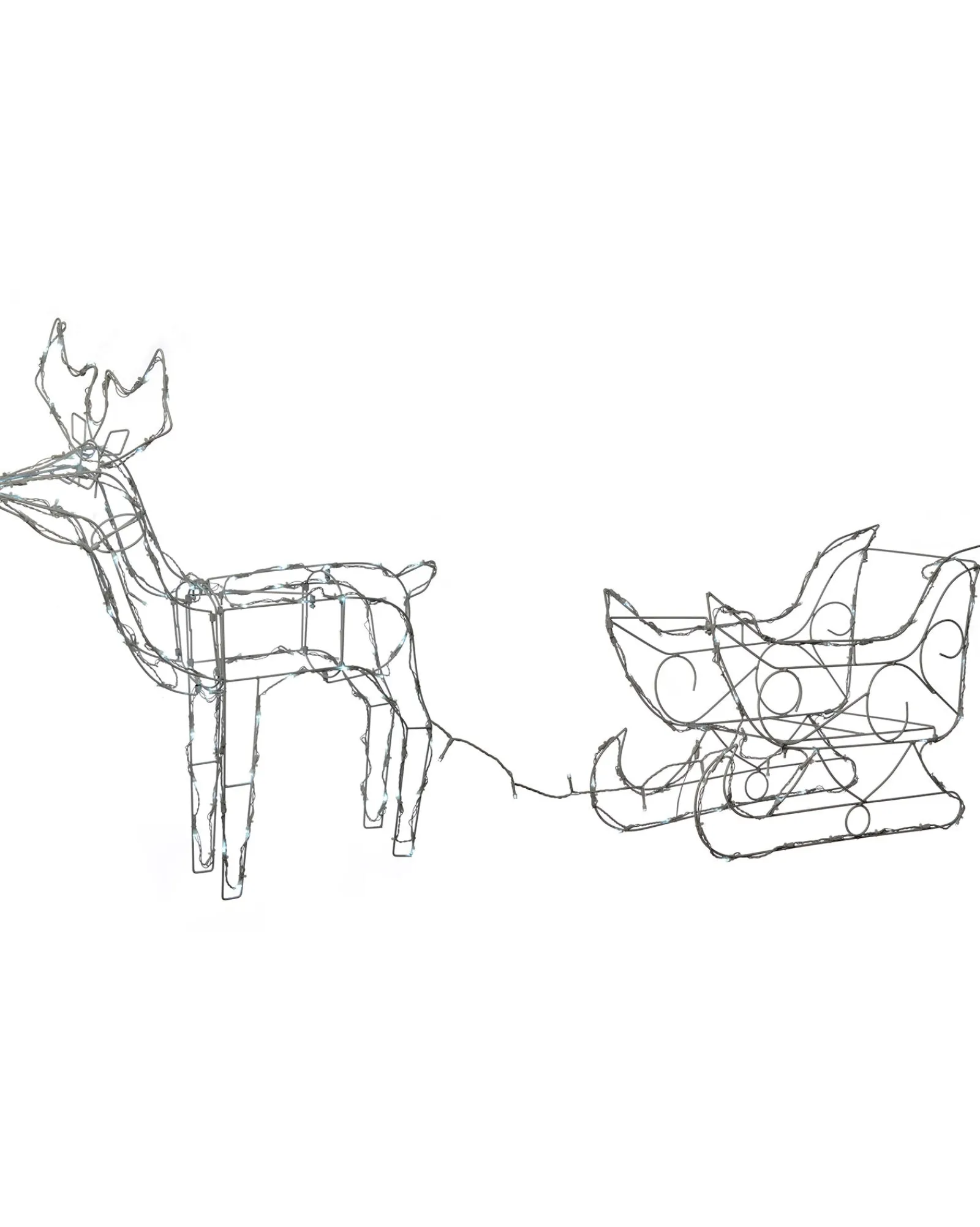 WeRChristmas Animated Multi-Function Reindeer And Sleigh Silhouette, 80 Cm