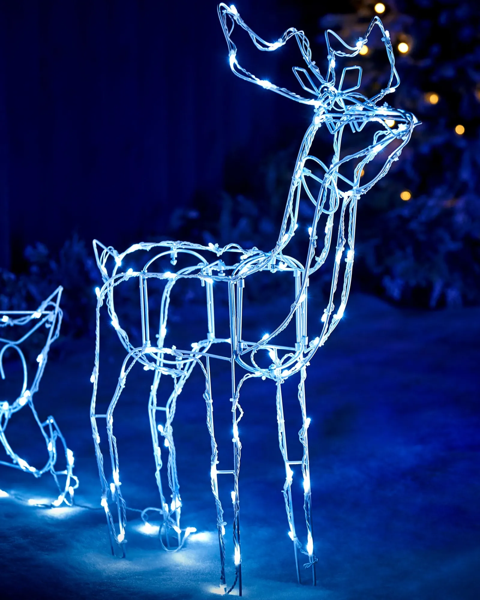 WeRChristmas Animated Multi-Function Reindeer And Sleigh Silhouette, 80 Cm