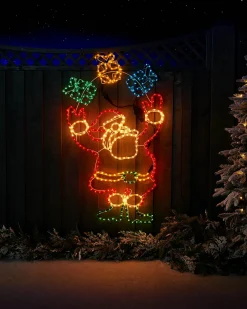 WeRChristmas Animated Santa And Presents Rope Light Silhouette, 114 Cm