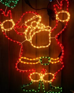 WeRChristmas Animated Santa And Presents Rope Light Silhouette, 114 Cm