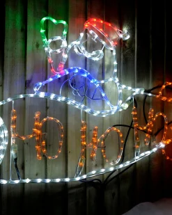 WeRChristmas Animated Santa Rocket Rope Light Silhouette, 170 Cm