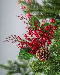 WeRChristmas Artificial Berries And Pinecones Tree Pick, Red, 20 Cm