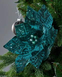 WeRChristmas Artificial Emerald Poinsettia Flower, 30 Cm