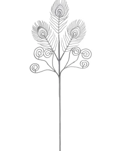 WeRChristmas Artificial Feather Pick, Silver, 62 Cm