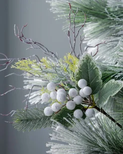 WeRChristmas Artificial Frosted Berries Pick, White, 31 Cm