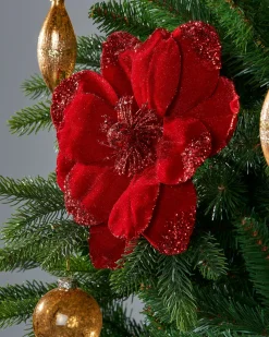 WeRChristmas Artificial Magnolia Flower, Red, 26 Cm