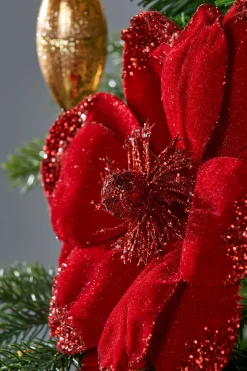WeRChristmas Artificial Magnolia Flower, Red, 26 Cm