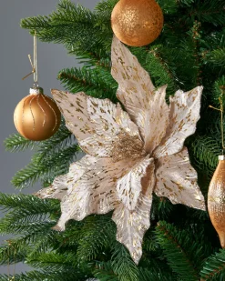 WeRChristmas Artificial Poinsettia Flower, Gold, 25 Cm