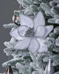 WeRChristmas Artificial Poinsettia Flower, White, 24 Cm
