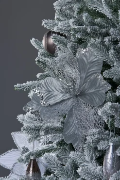 WeRChristmas Artificial Poinsettia Flower, Silver, 30 Cm