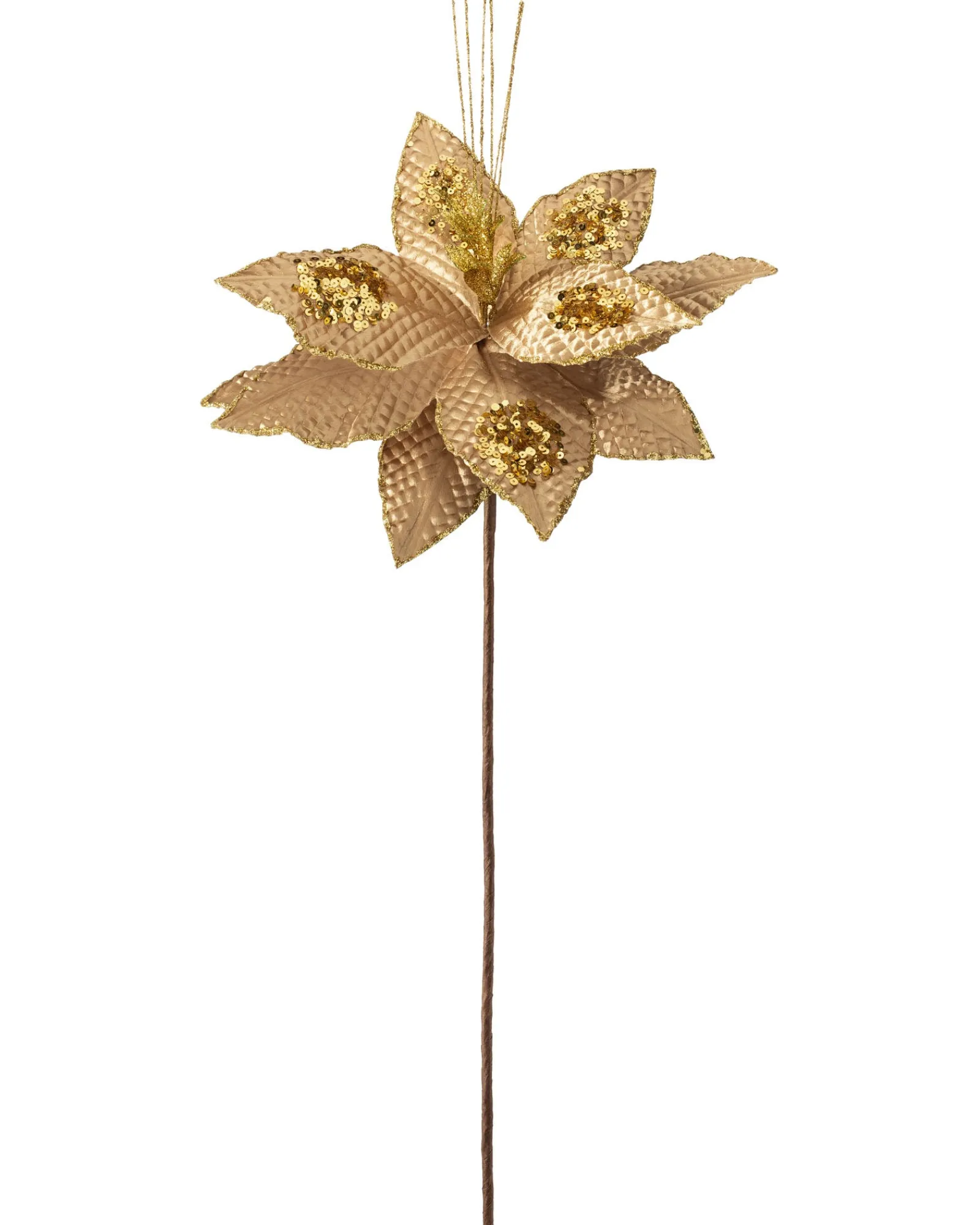 WeRChristmas Artificial Poinsettia Flower, Gold, 30 Cm