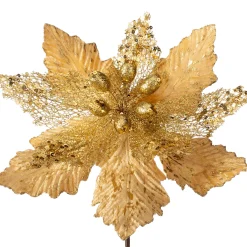 WeRChristmas Artificial Poinsettia Flower, Gold, 32 Cm