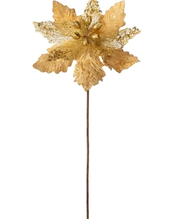 WeRChristmas Artificial Poinsettia Flower, Gold, 32 Cm