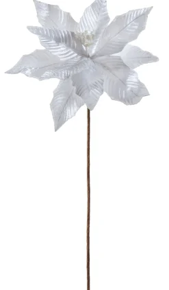WeRChristmas Artificial Poinsettia Flower, White, 34 Cm