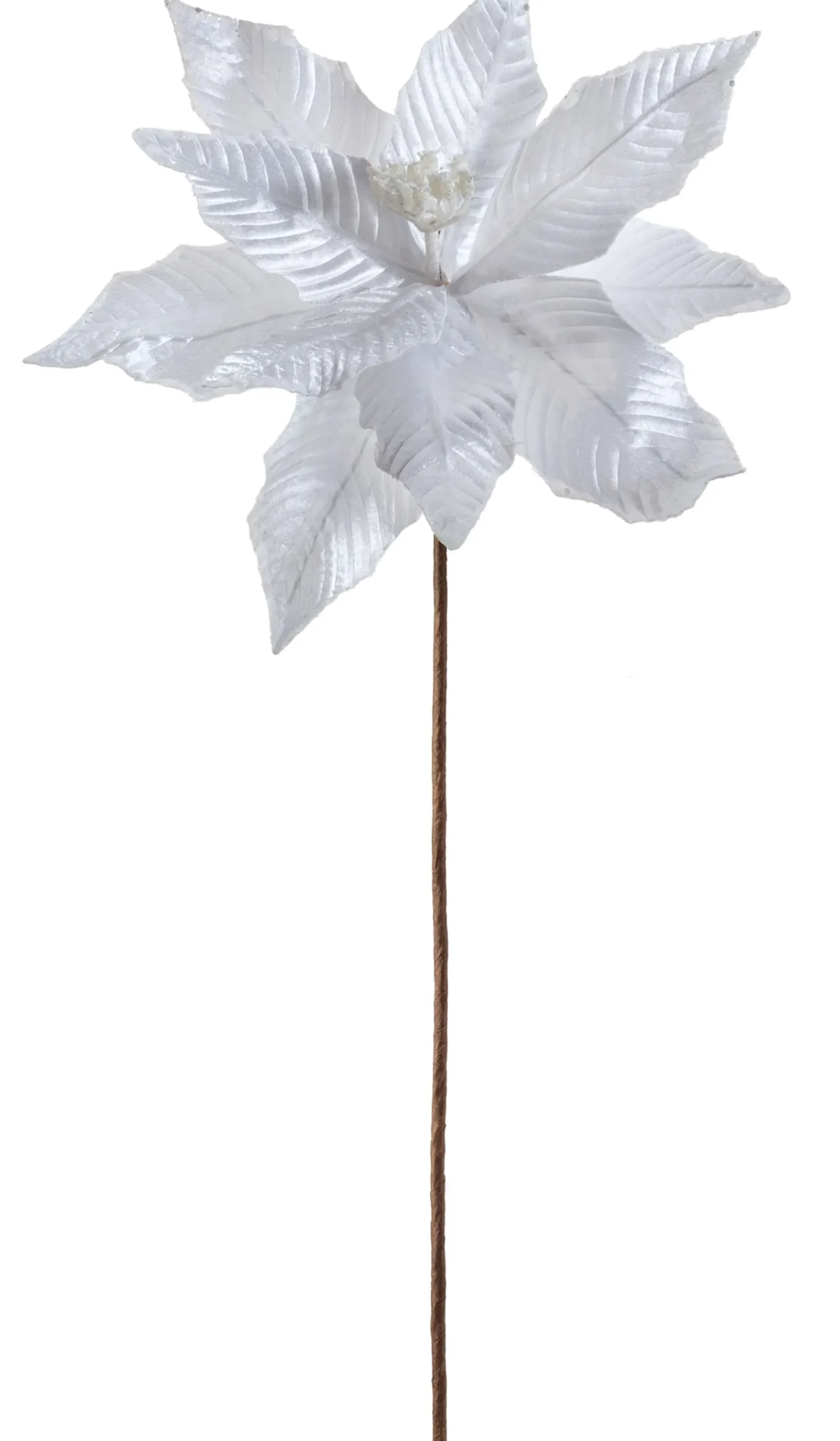 WeRChristmas Artificial Poinsettia Flower, White, 34 Cm