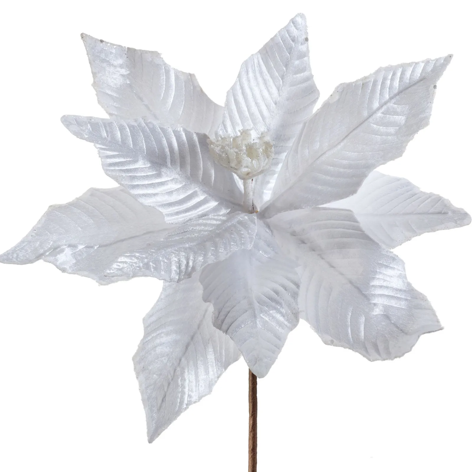 WeRChristmas Artificial Poinsettia Flower, White, 34 Cm