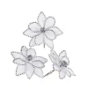 WeRChristmas Artificial White Poinsettia Flower With Clip, 3 Pack, 12 Cm