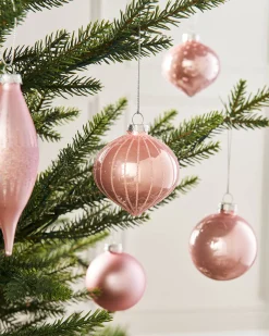 WeRChristmas Baby Pink Glass Baubles, 20 Pack