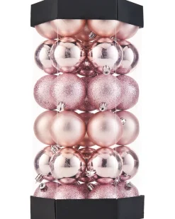 WeRChristmas Baby Pink Shatterproof Baubles, 42 Pack, 6 Cm