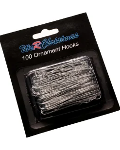 WeRChristmas Bauble Ornament Hooks, Silver, Pack Of 100