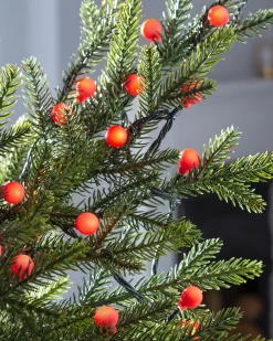 WeRChristmas Berry Multi-Function 50 LED Connectable Light String, Bright Red