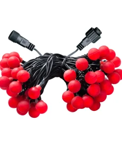 WeRChristmas Berry Multi-Function 50 LED Connectable Light String, Bright Red