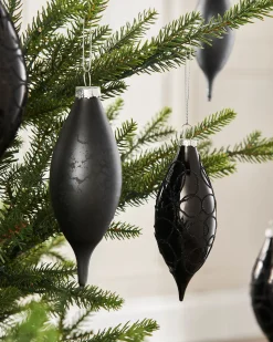 WeRChristmas Black Glass Baubles, 5 Pack, 15 Cm
