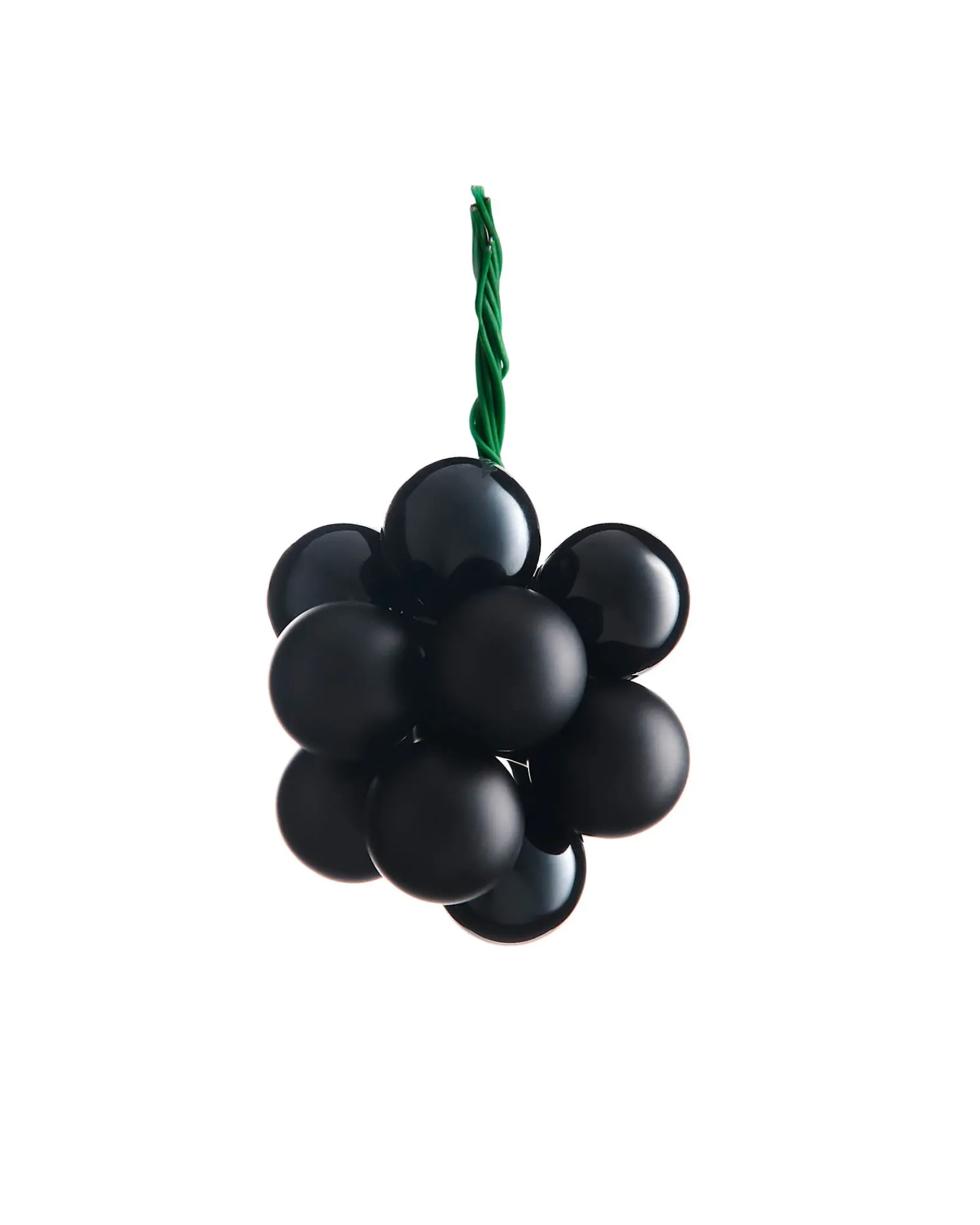 WeRChristmas Black Glass Berry Cluster Baubles, 10 Pack