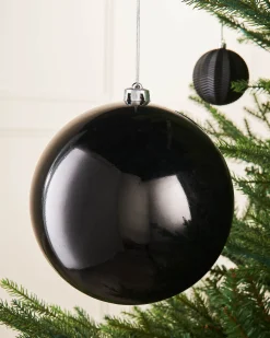 WeRChristmas Black Large Gloss Shatterproof Bauble, 20 Cm