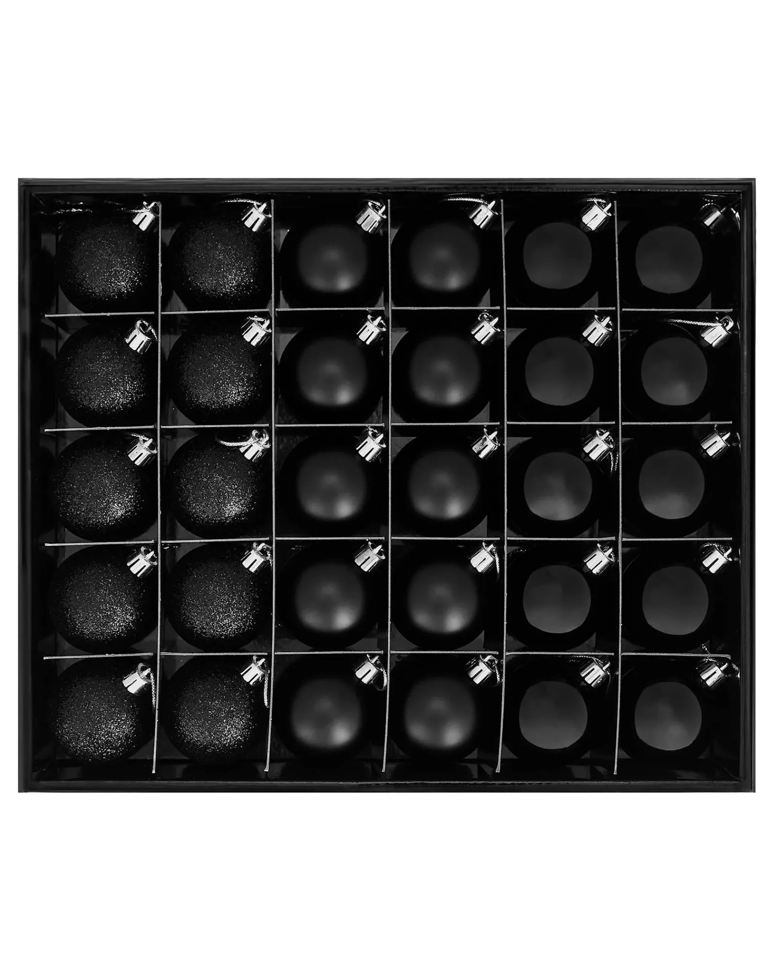 WeRChristmas Black Shatterproof Bauble, 50 Pack