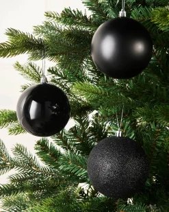 WeRChristmas Black Shatterproof Baubles, 9 Pack, 10 Cm