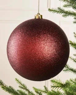 WeRChristmas Burgundy Large Glitter Shatterproof Bauble, 20 Cm