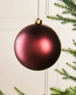 WeRChristmas Burgundy Large Matt Shatterproof Bauble, 15 Cm