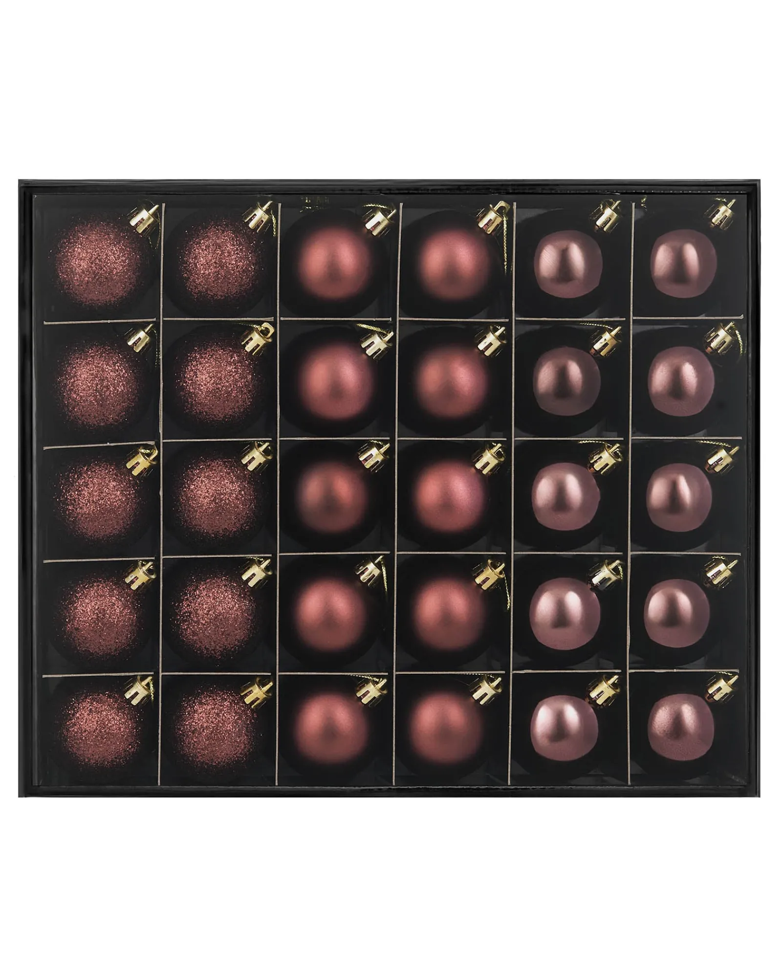 WeRChristmas Burgundy Shatterproof Bauble, 50 Pack