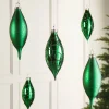 WeRChristmas Christmas Green Glass Baubles, 5 Pack, 15 Cm